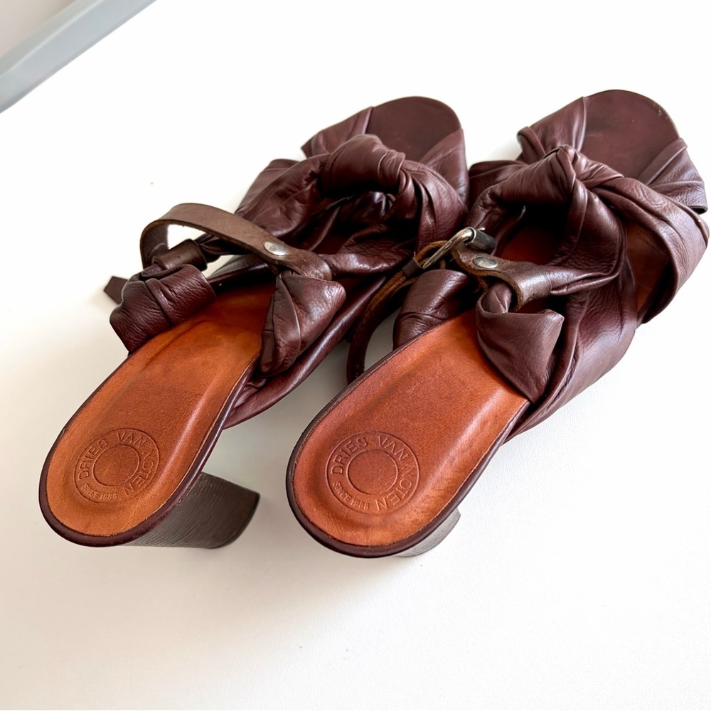 Dries Van Noten - Knotted Leather Sandals Size 39.5 (9.5) - Picture 4 of 7